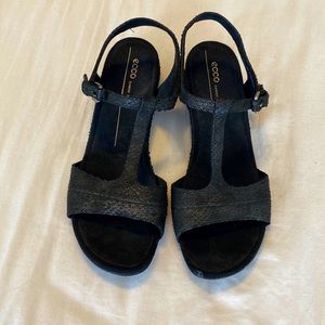 Ecco black leather sandals